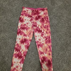 Ideology Pink and Orange Tie-Dye Kids Leggings